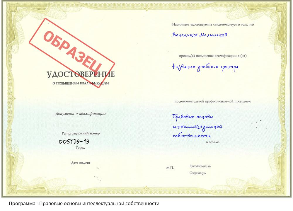 Правовые основы интеллектуальной собственности Каспийск