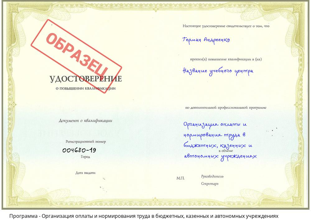 Организация оплаты и нормирования труда в бюджетных, казенных и автономных учреждениях Каспийск