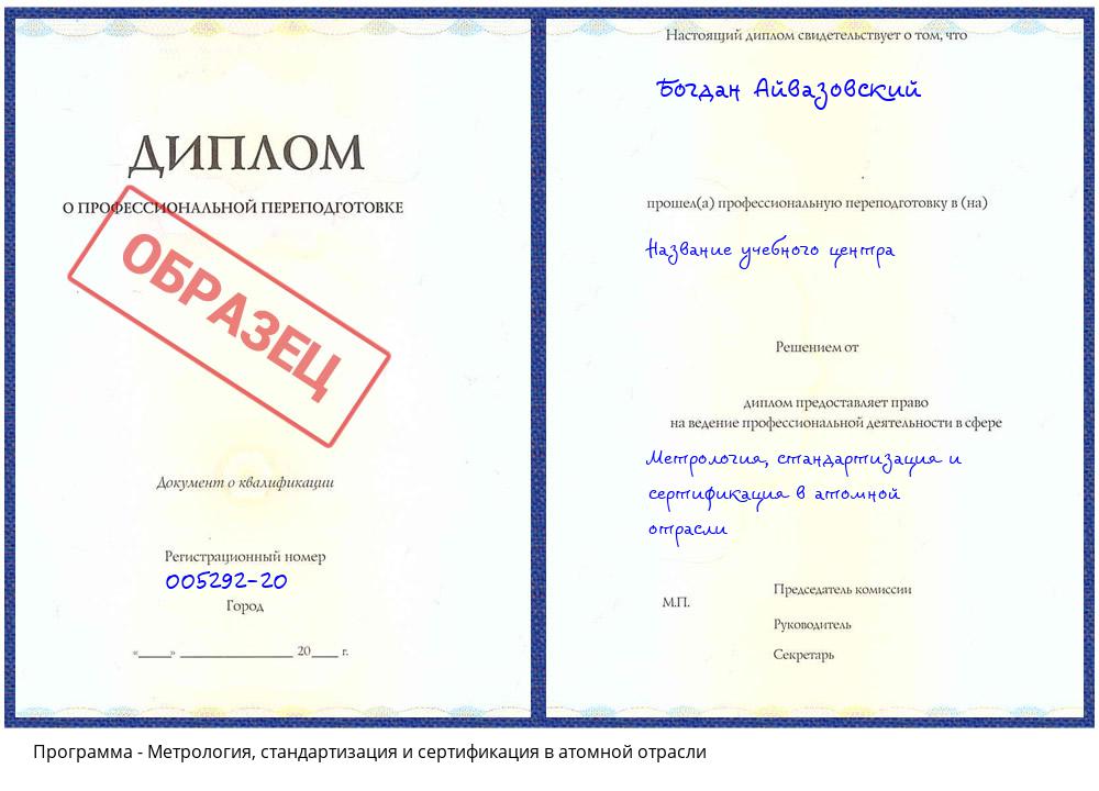 Метрология, стандартизация и сертификация в атомной отрасли Каспийск
