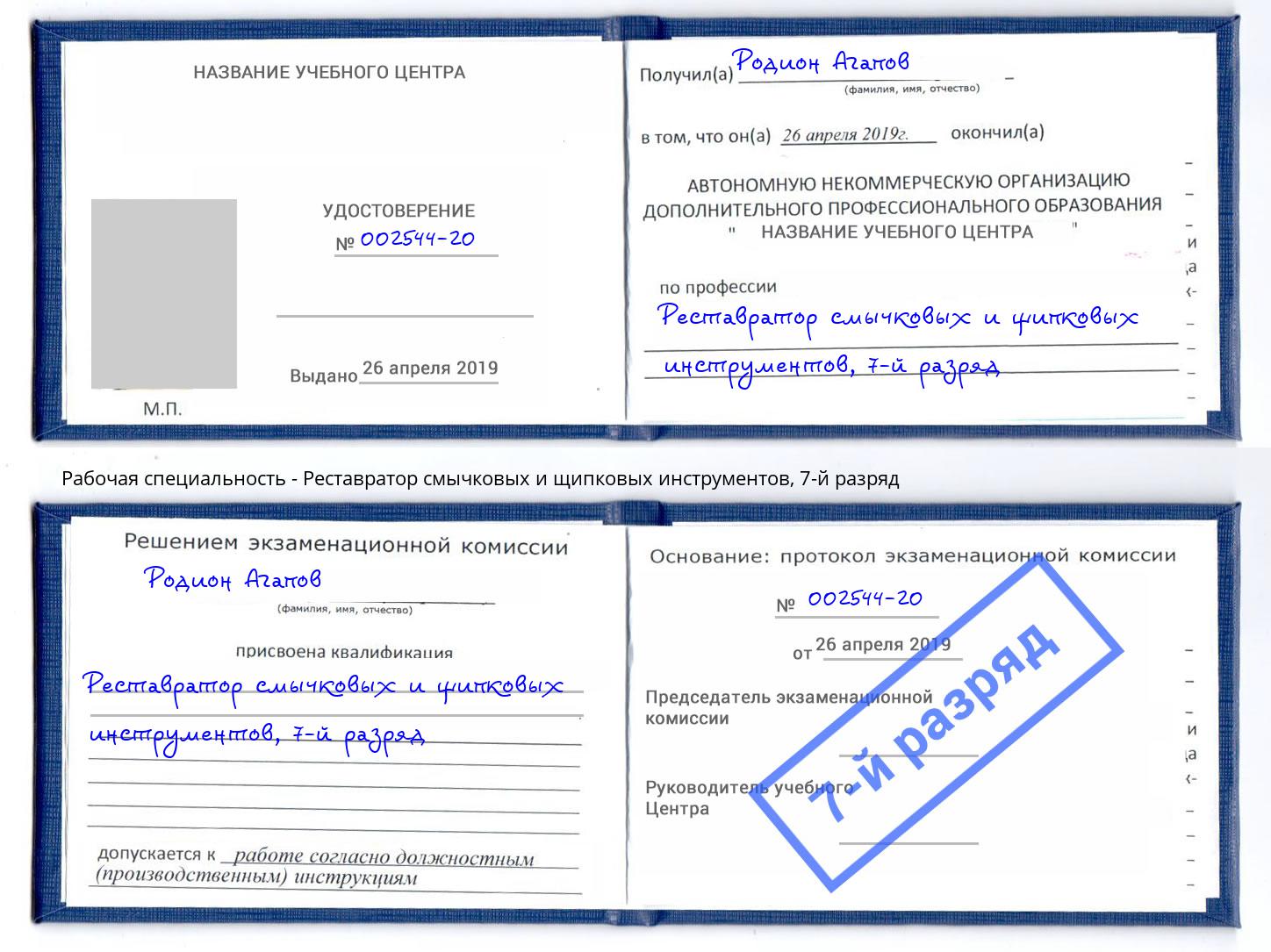 корочка 7-й разряд Реставратор смычковых и щипковых инструментов Каспийск